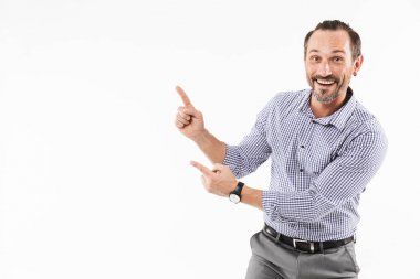 Heyecanlı sürpriz yetişkin işadamı boşaltmak gösterilen.