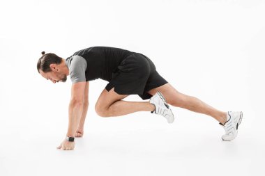 Yan görünüm portre sağlıklı bir olgun sporcu