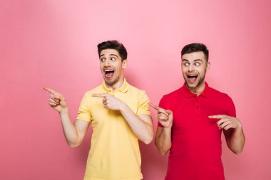 Neşeli bir gay çift portre