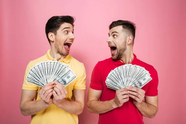 Portrait of an excited gay male couple — Stock Photo, Image