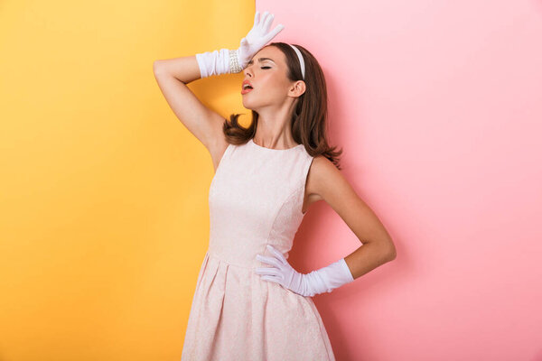 Beautiful young elegant brunette woman