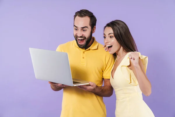 Happy excited beautiful young couple — Stock Photo, Image