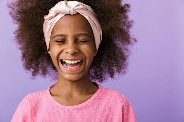Optimistic happy young african girl kid — 스톡 사진