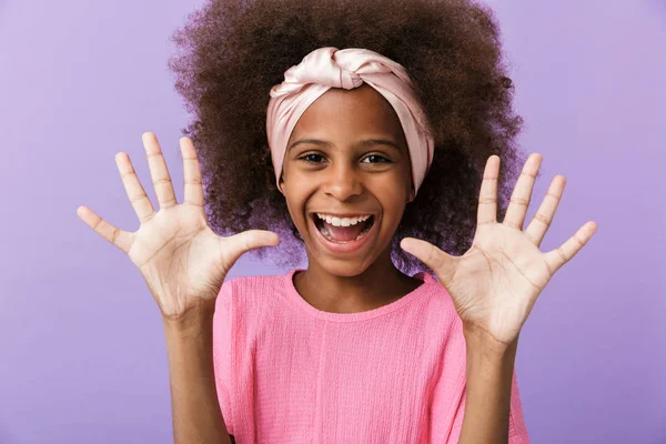 Happy young african girl kid posing isolated — Stock Photo, Image