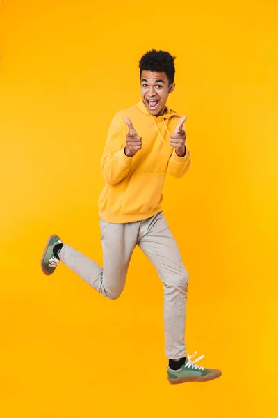 Full length portrait of an excited young african teenager boy — Stock Photo, Image