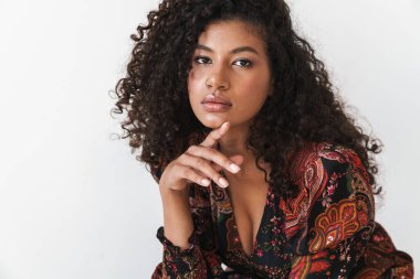 Attractive young african woman wearing dress