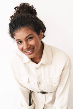 Beautiful smiling stylish young african woman