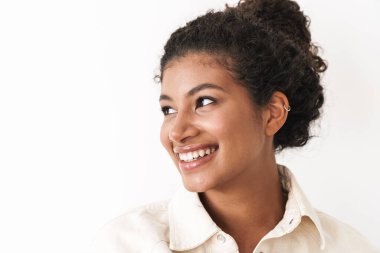 Beautiful smiling stylish young african woman