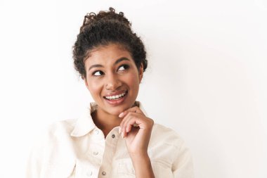Beautiful smiling stylish young african woman