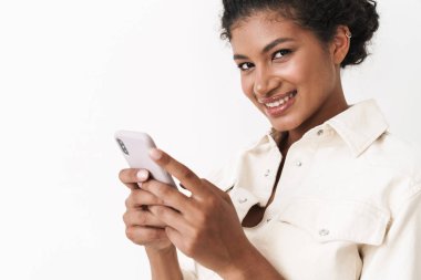 Beautiful smiling stylish young african woman