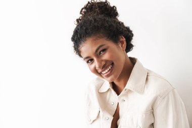 Beautiful smiling stylish young african woman