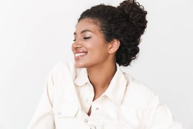 Beautiful smiling stylish young african woman