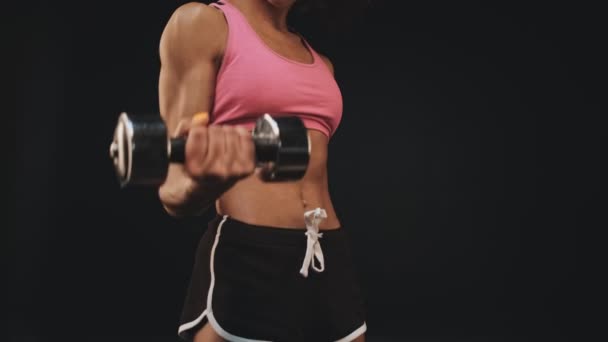 Eine Abgeschnittene Ansicht Einer Schönen Jungen Afrikanisch Amerikanischen Frau Sportbekleidung — Stockvideo