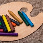 Wooden palette with pencils
