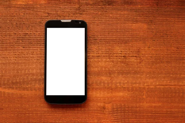 B imge mockup; acl cep telefonu da boş beyaz ekran ile