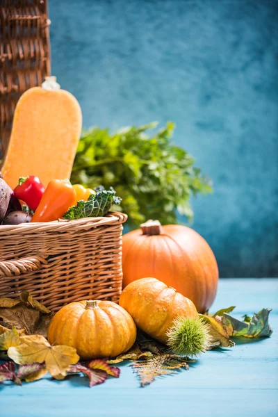 Basket full of autumn vegetables — Stock Photo, Image