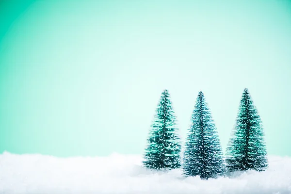 Christmas trees in snow — Stock Photo, Image