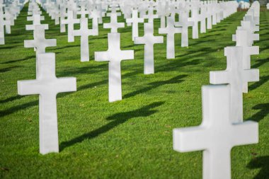 Beyaz haçlar Amerikan mezarlığı, Normandiya Omaha Beach, Frangı