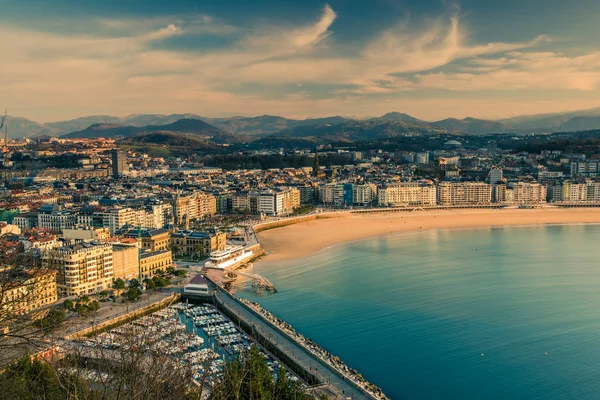 Vista Panorâmica Sobre Cidade San Sebastian Praia País Basco Espanha — Fotografia de Stock