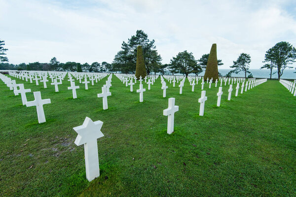 Jwish star on World War Cemetery in Normandy