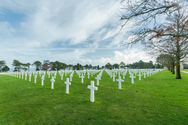 Americký Válečný Hřbitov Nedaleko Omaha Beach Normandii Colleville Sur Mer — Stock fotografie