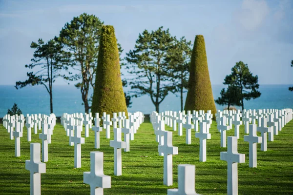 White Crosses American Cemetery Coleville Sur Mer Omaha Beach Normandy — Stock Photo, Image