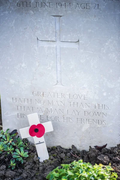 Pedras Tumulares British Commonwealth War Cemetery Normandia França — Fotografia de Stock