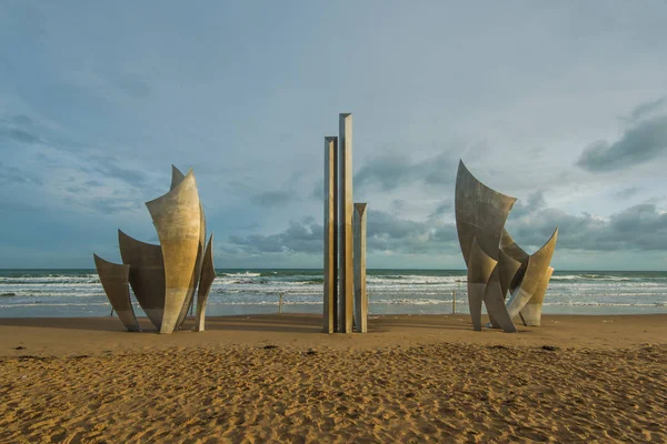 stock image Omaha Beach World War Two Overlord landing Memorial in Normandy,France.