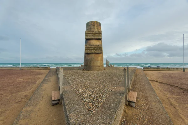 Omaha Beach κόσμο Πολεμικό μνημείο σε Νορμανδία, Γαλλία. — Φωτογραφία Αρχείου