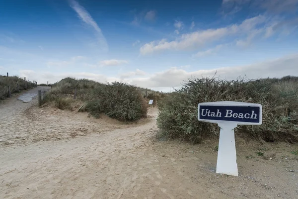 Utah beach invasion landing denkmal, normandie, frankreich — Stockfoto