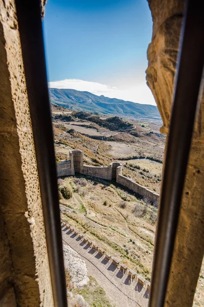 Θέα Από Αρχαίο Μεσαιωνικό Loarre Κάστρο Των Ιπποτών Στην Ισπανία — Φωτογραφία Αρχείου