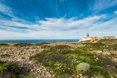 Deniz feneri cabo de sao vicente, algarve, Portekiz. 