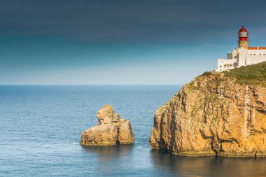 Deniz feneri cabo de sao vicente, algarve, Portekiz. 