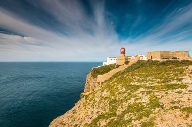 Deniz feneri cabo de sao vicente, algarve, Portekiz. 