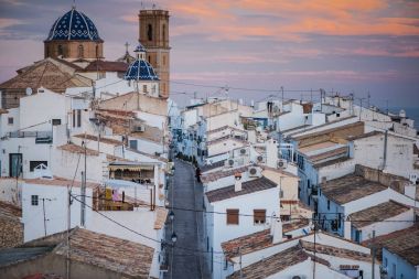 Altea Köyü Costa Blanca, İspanya üzerinden panoramik görünüm
