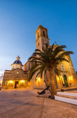 Cathedral in Altea at dusk clipart