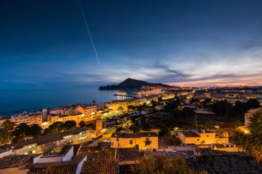 Altea Köyü Costa Blanca, İspanya üzerinden panoramik görünüm