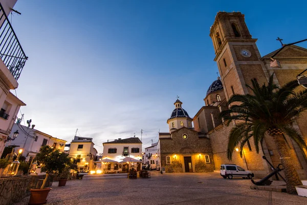 Catedral em Altea ao entardecer — Fotografia de Stock