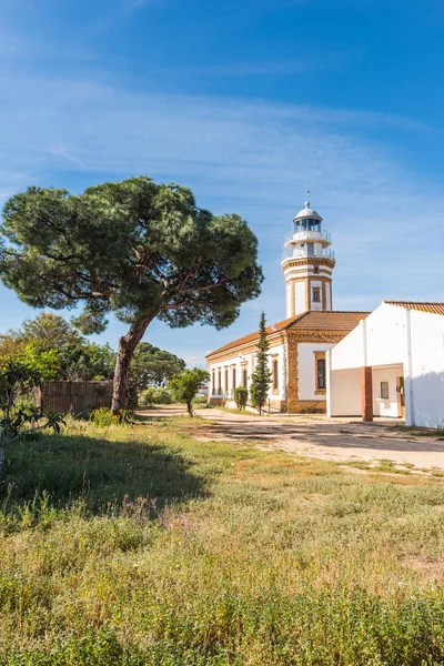 Faro lighthouse in Mazagon near Palos de la Frontera,Huelva,Spai — Stockfoto