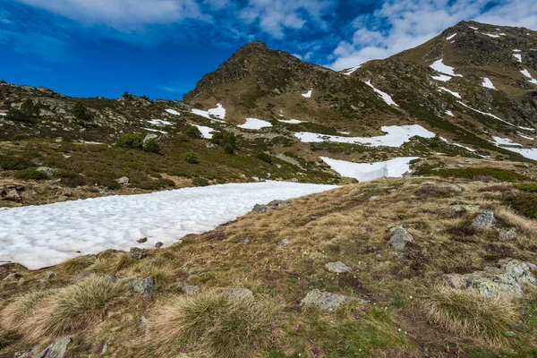 Bahar itibariyle Andorra Pyrenees içinde yüksek tepeler — Stok fotoğraf