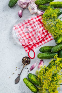 Kış, lezzetli organik gıda için koruma salatalık