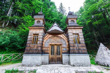 Rus Ortodoks Şapel Vrsic geçişte Triglav, Slovenya