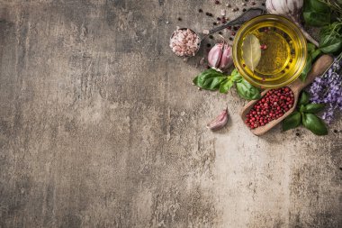 Taze ot ve baharat sınır arka plan