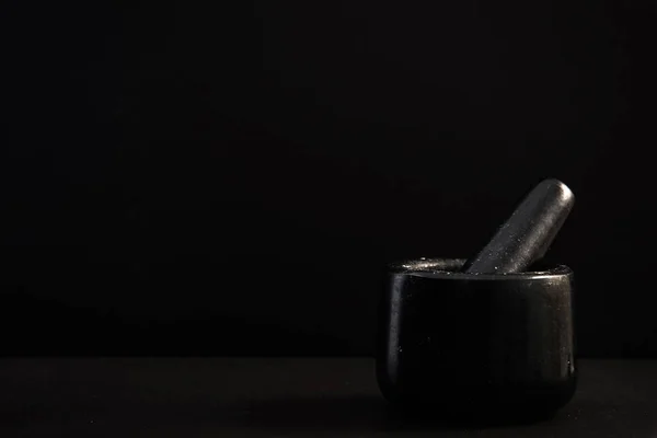 Γρανίτης γουδοχέρι βότανο κονίαμα σκοτεινή πέτρα σχιστόλιθος — Φωτογραφία Αρχείου