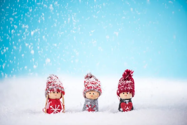 Happy kids enjoying snow together — Stock Photo, Image