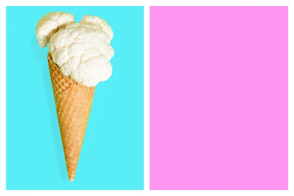 Cono de hielo de coliflor, concepto de dieta de verano — Foto de Stock