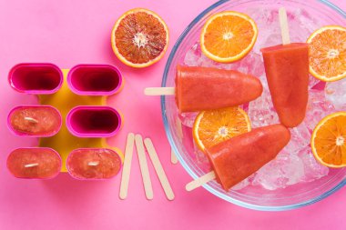 Kan portakalı ev yapımı popsicles