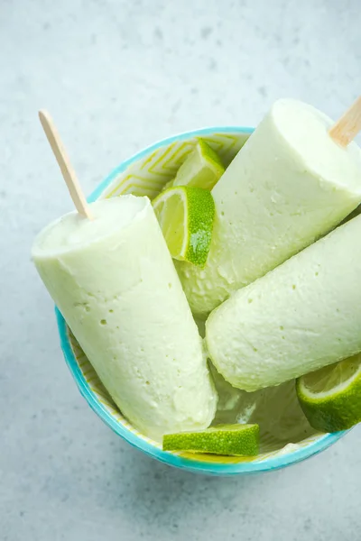 Lime and coconut milk popsicles
