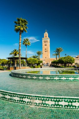 Koutoubia cami bahçeleri Marrakesh, Morocco.