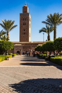 Koutoubia cami bahçeleri Marrakesh, Morocco.
